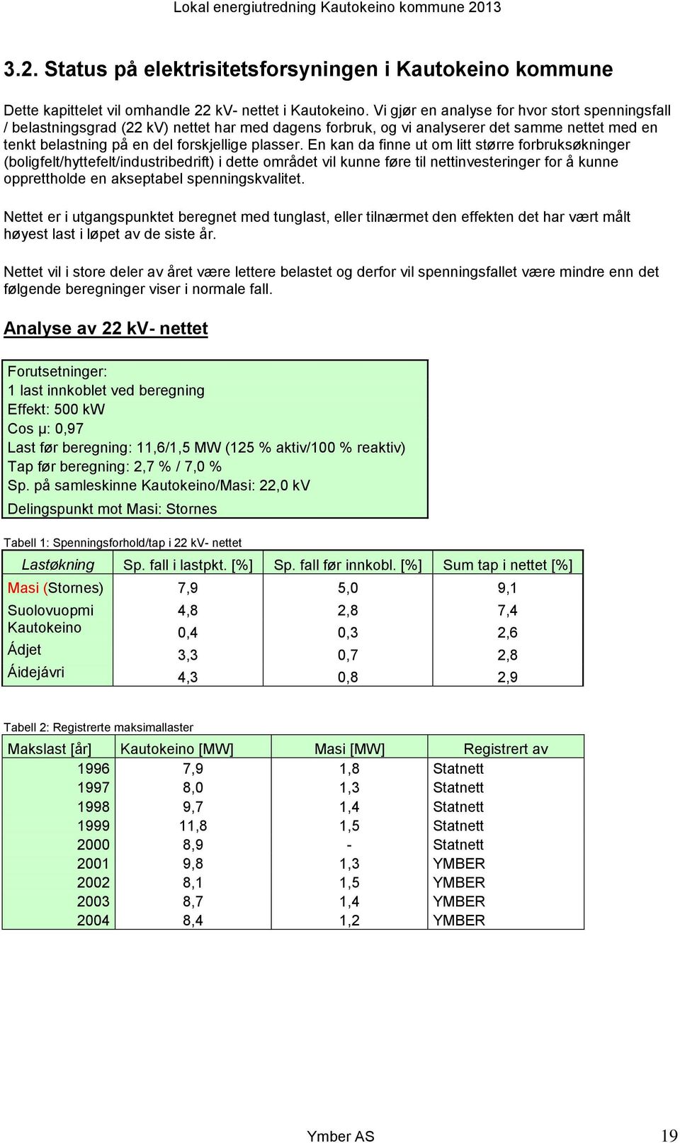 En kan da finne ut om litt større forbruksøkninger (boligfelt/hyttefelt/industribedrift) i dette området vil kunne føre til nettinvesteringer for å kunne opprettholde en akseptabel spenningskvalitet.