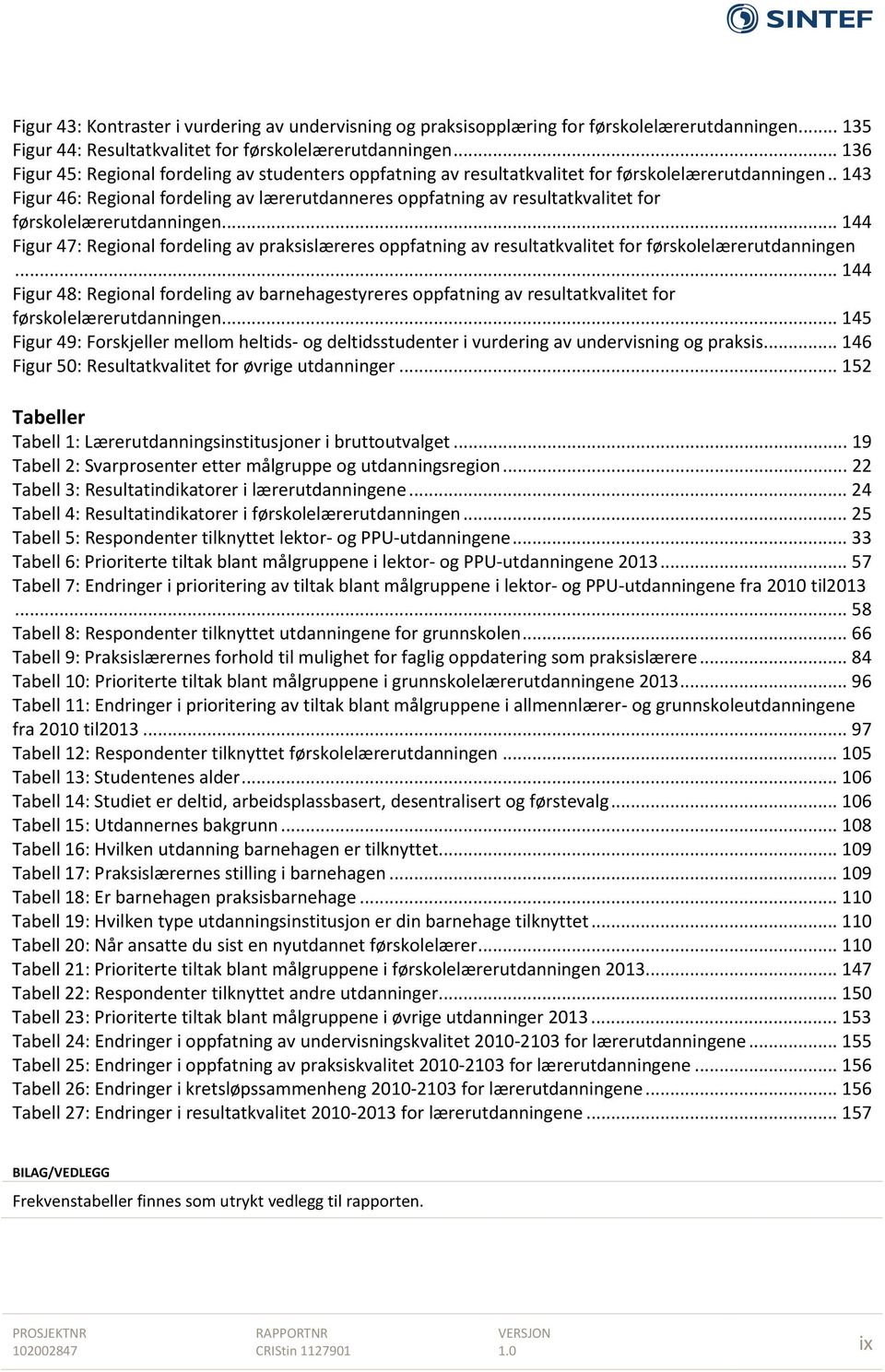 . 143 Figur 46: Regional fordeling av lærerutdanneres oppfatning av resultatkvalitet for førskolelærerutdanningen.