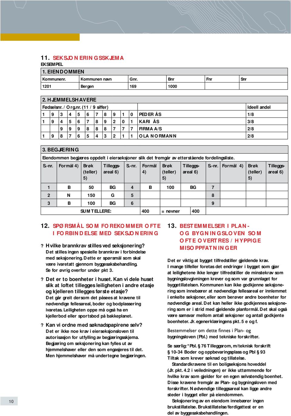 BEGJÆRING Eiendommen begjæres oppdelt i eierseksjoner slik det fremgår av etterstående fordelingsliste. S.-nr.