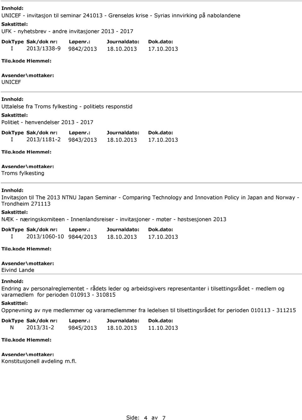 - møter - høstsesjonen 2013 2013/106