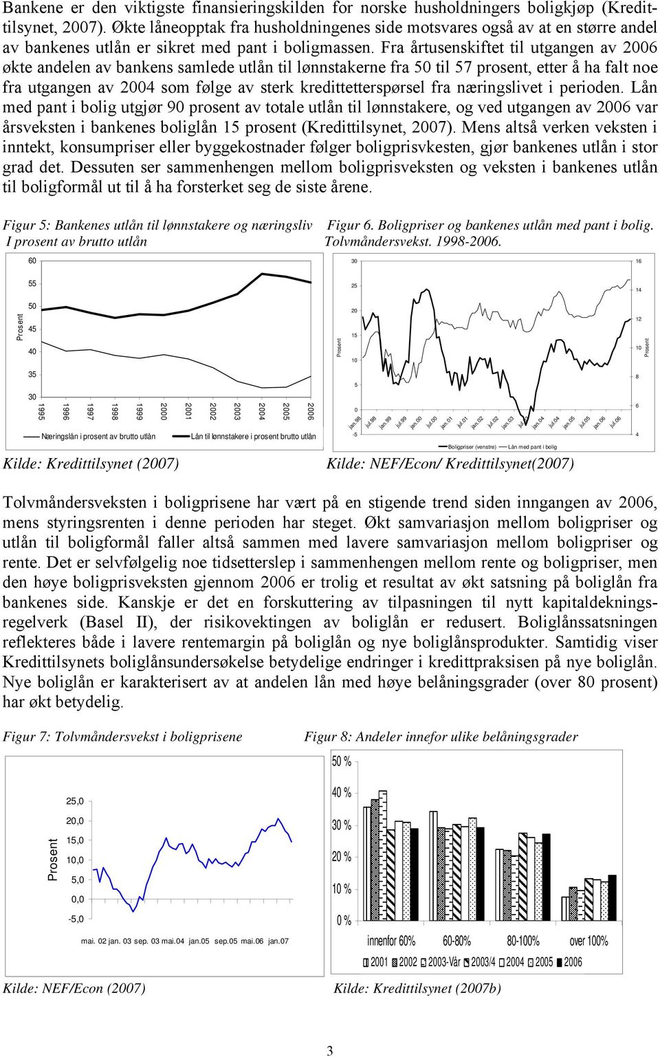 Fra årusenskife il ugangen av 2006 øke andelen av bankens samlede ulån il lønnsakerne fra 50 il 57 prosen, eer å ha fal noe fra ugangen av 2004 som følge av serk kredieerspørsel fra næringslive i