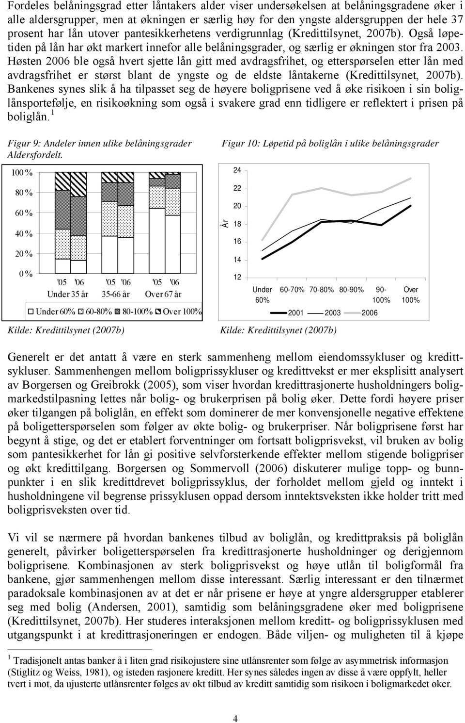 Høsen 2006 ble også hver sjee lån gi med avdragsfrihe, og eerspørselen eer lån med avdragsfrihe er sørs blan de yngse og de eldse lånakerne (Krediilsyne, 2007b).