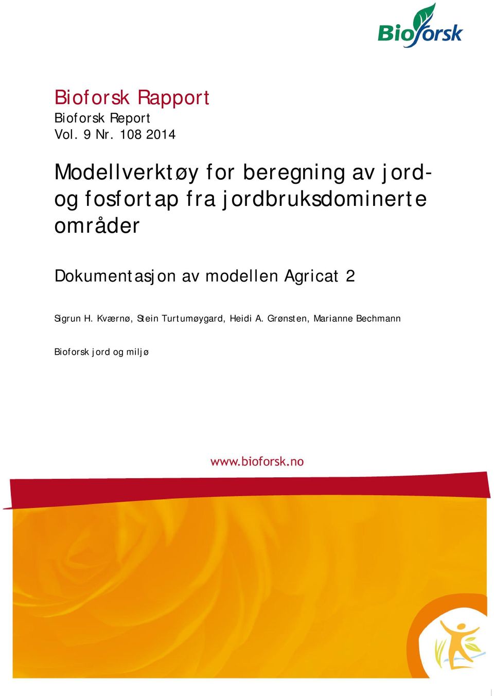 jordbruksdominerte områder Dokumentasjon av modellen Agricat 2