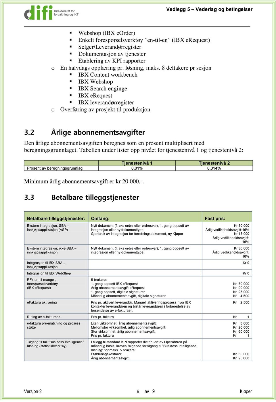 2 Årlige abonnementsavgifter Den årlige abonnementsavgiften beregnes som en prosent multiplisert med beregningsgrunnlaget.