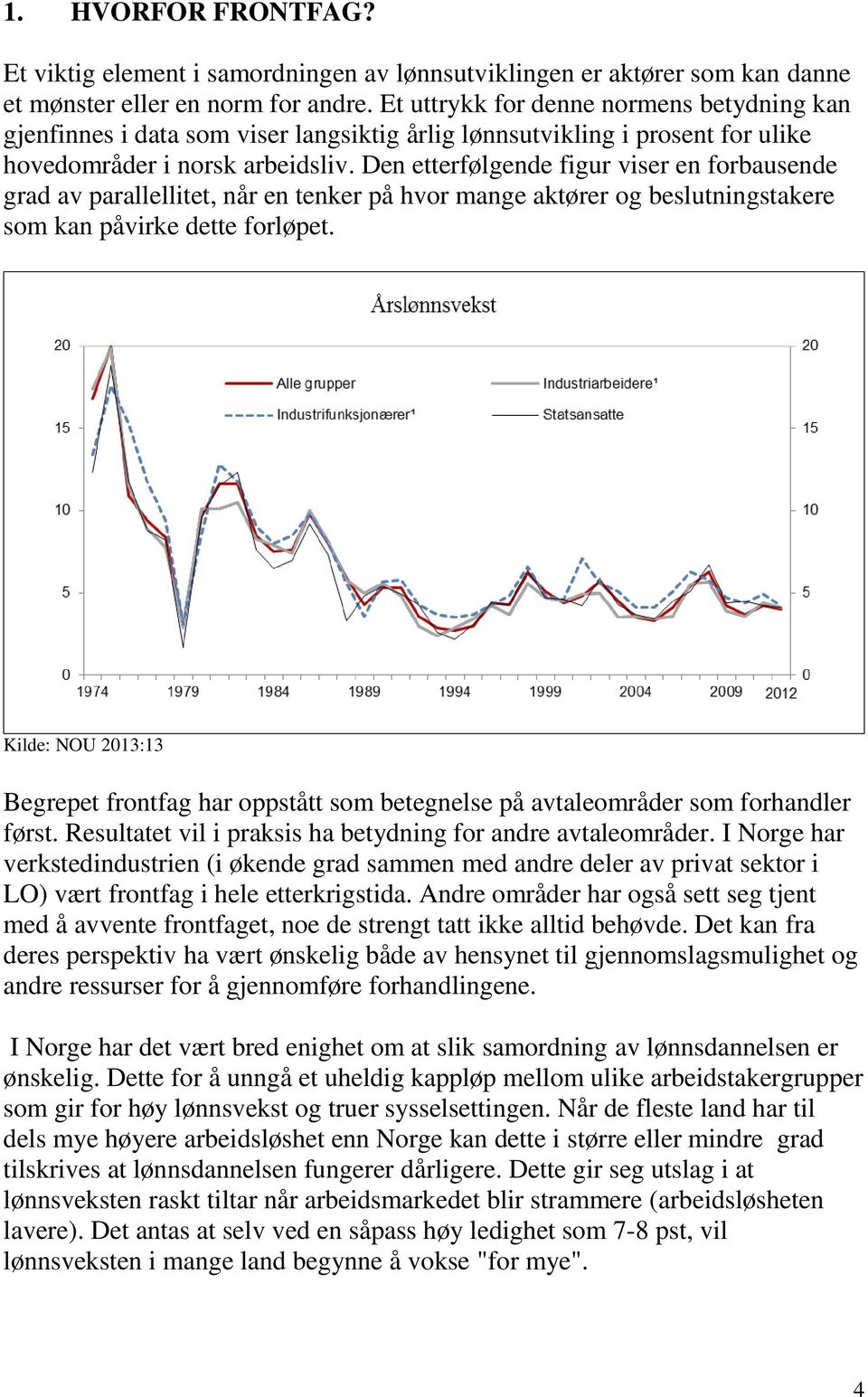 Den etterfølgende figur viser en forbausende grad av parallellitet, når en tenker på hvor mange aktører og beslutningstakere som kan påvirke dette forløpet.