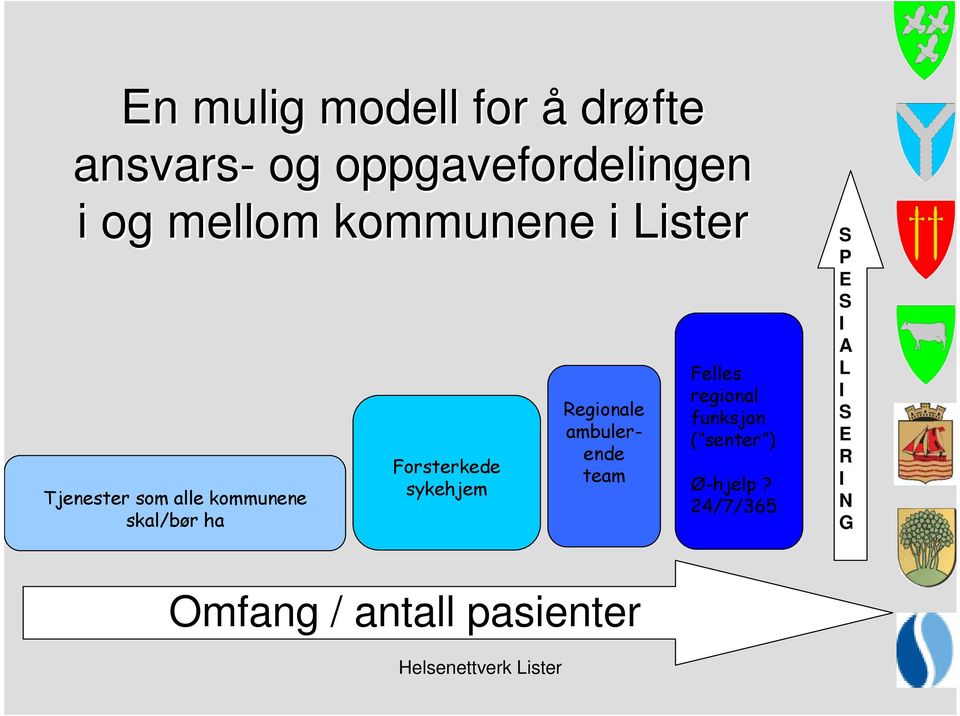 sykehjem Regionale ambulerende team Felles regional funksjon ( senter )