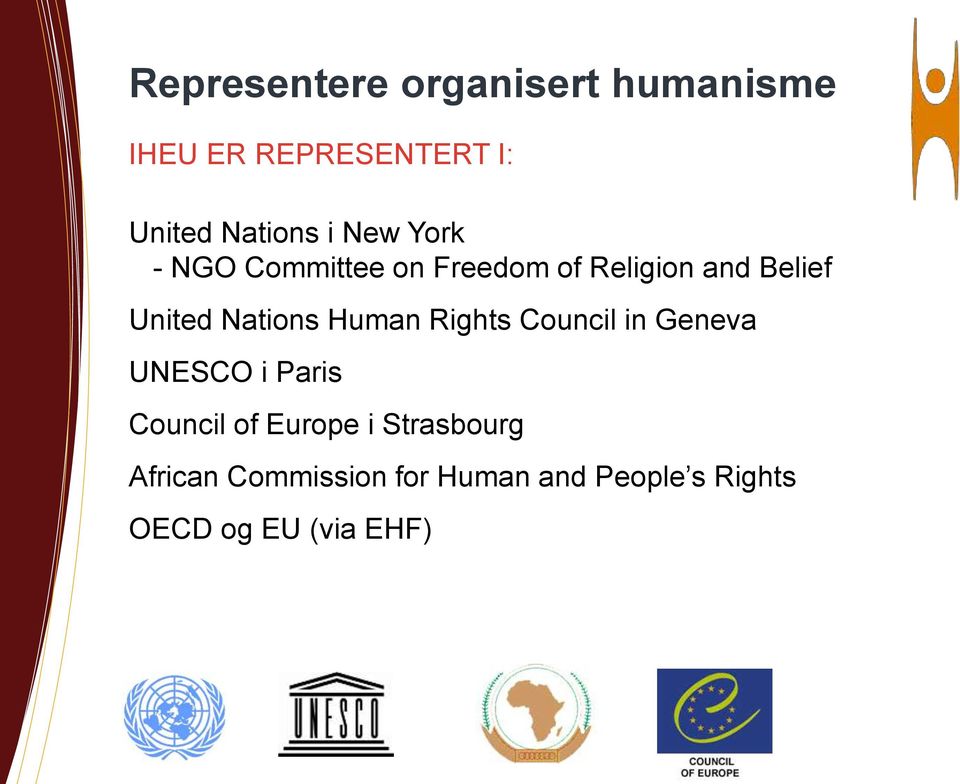 Nations Human Rights Council in Geneva UNESCO i Paris Council of Europe i