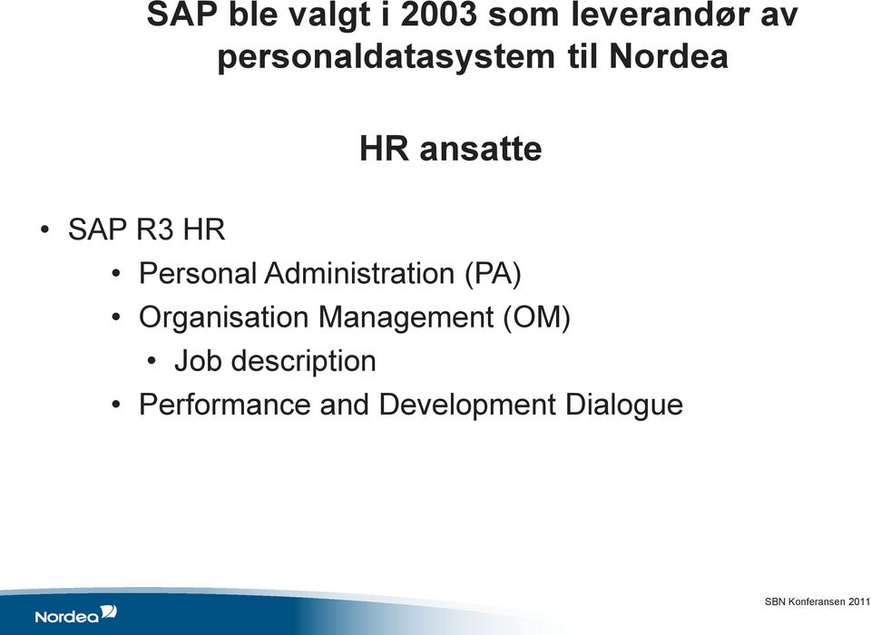 HR Personal Administration (PA) Organisation