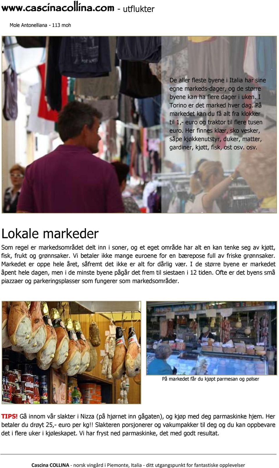 osv. Lokale markeder Som regel er markedsområdet delt inn i soner, og et eget område har alt en kan tenke seg av kjøtt, fisk, frukt og grønnsaker.