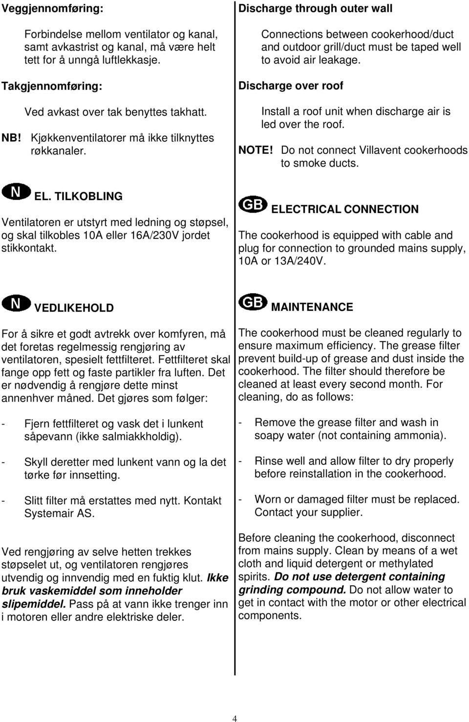 AT/KMB. Villavent SLIM-LINE (SL-2A) Montasje, bruks- og  vedlikeholdsanvisning. Installation, user and maintenance instructions -  PDF Free Download
