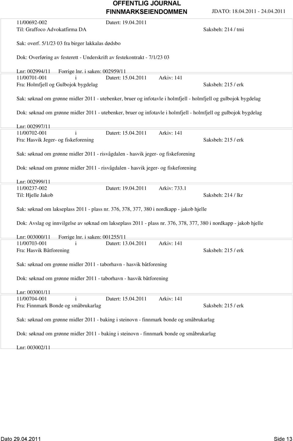 2011 Arkiv: 141 Fra: Holmfjell og Gulbojok bygdelag Sak: søknad om grønne midler 2011 - utebenker, bruer og infotavle i holmfjell - holmfjell og gulbojok bygdelag Dok: søknad om grønne midler 2011 -