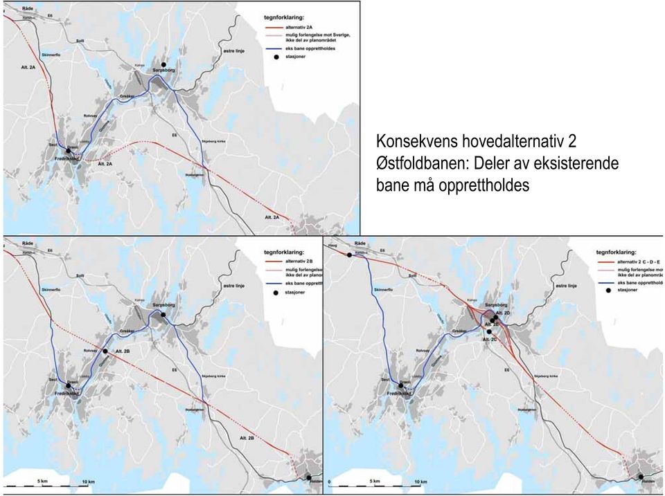 Østfoldbanen: Deler