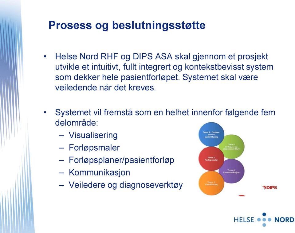 Systemet skal være veiledende når det kreves.