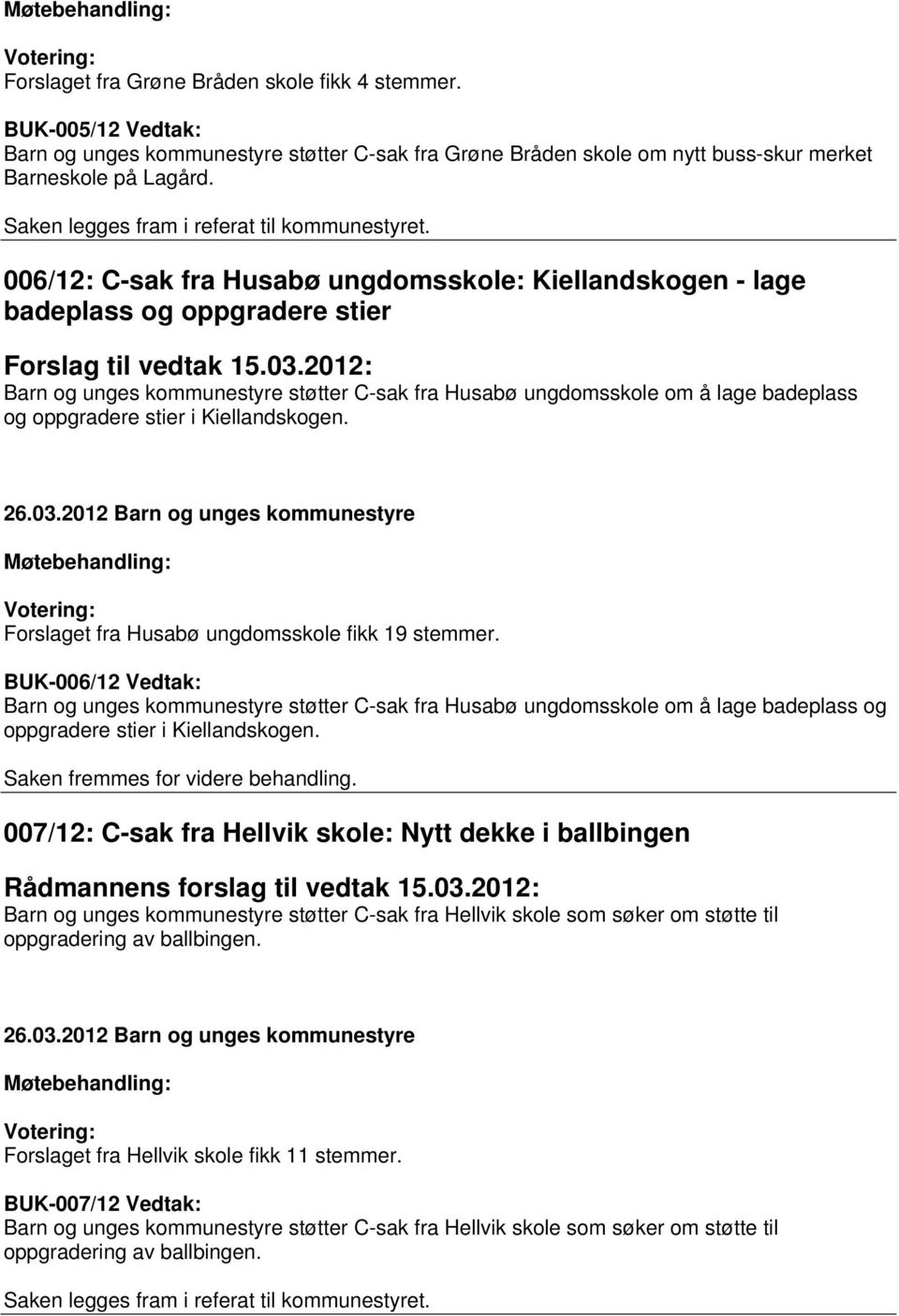 Kiellandskogen. Forslaget fra Husabø ungdomsskole fikk 19 stemmer.