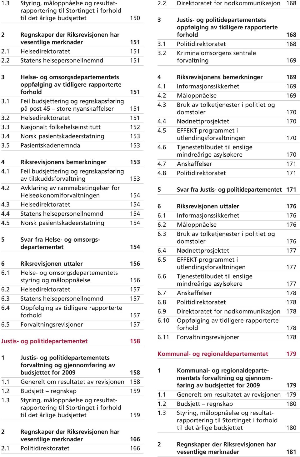 2 Helsedirektoratet 151 3.3 Nasjonalt folkehelseinstitutt 152 3.4 Norsk pasientskadeerstatning 153 3.5 Pasientskadenemnda 153 4 Riksrevisjonens bemerkninger 153 4.