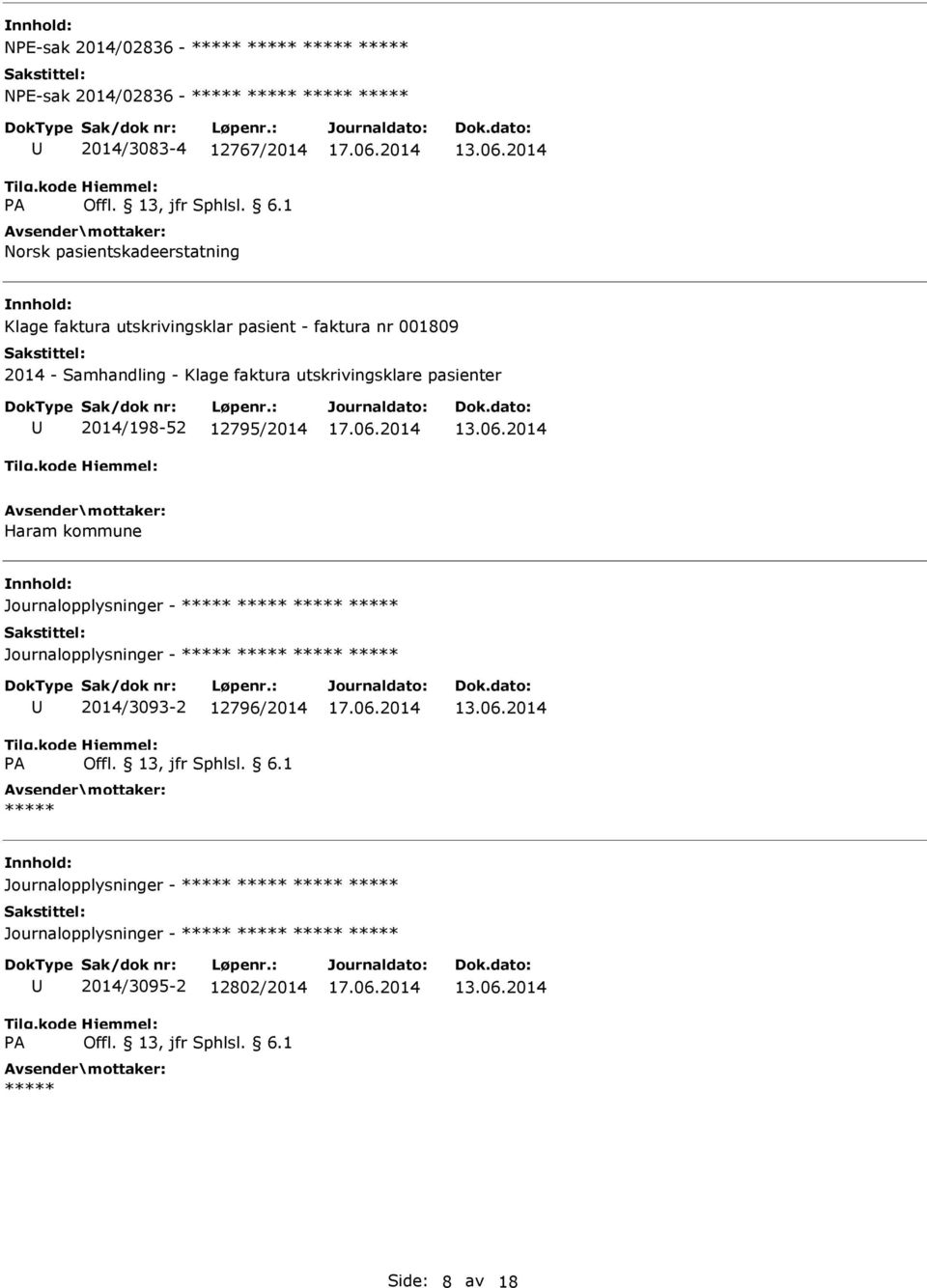 2014/198-52 12795/2014 Haram kommune Journalopplysninger - Journalopplysninger -