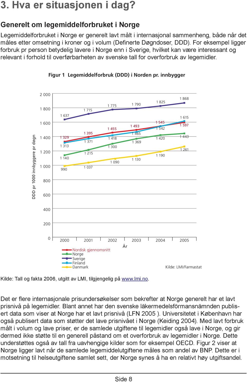 For eksempel ligger forbruk pr person betydelig lavere i Norge enn i Sverige, hvilket kan være interessant og relevant i forhold til overførbarheten av svenske tall for overforbruk av legemidler.