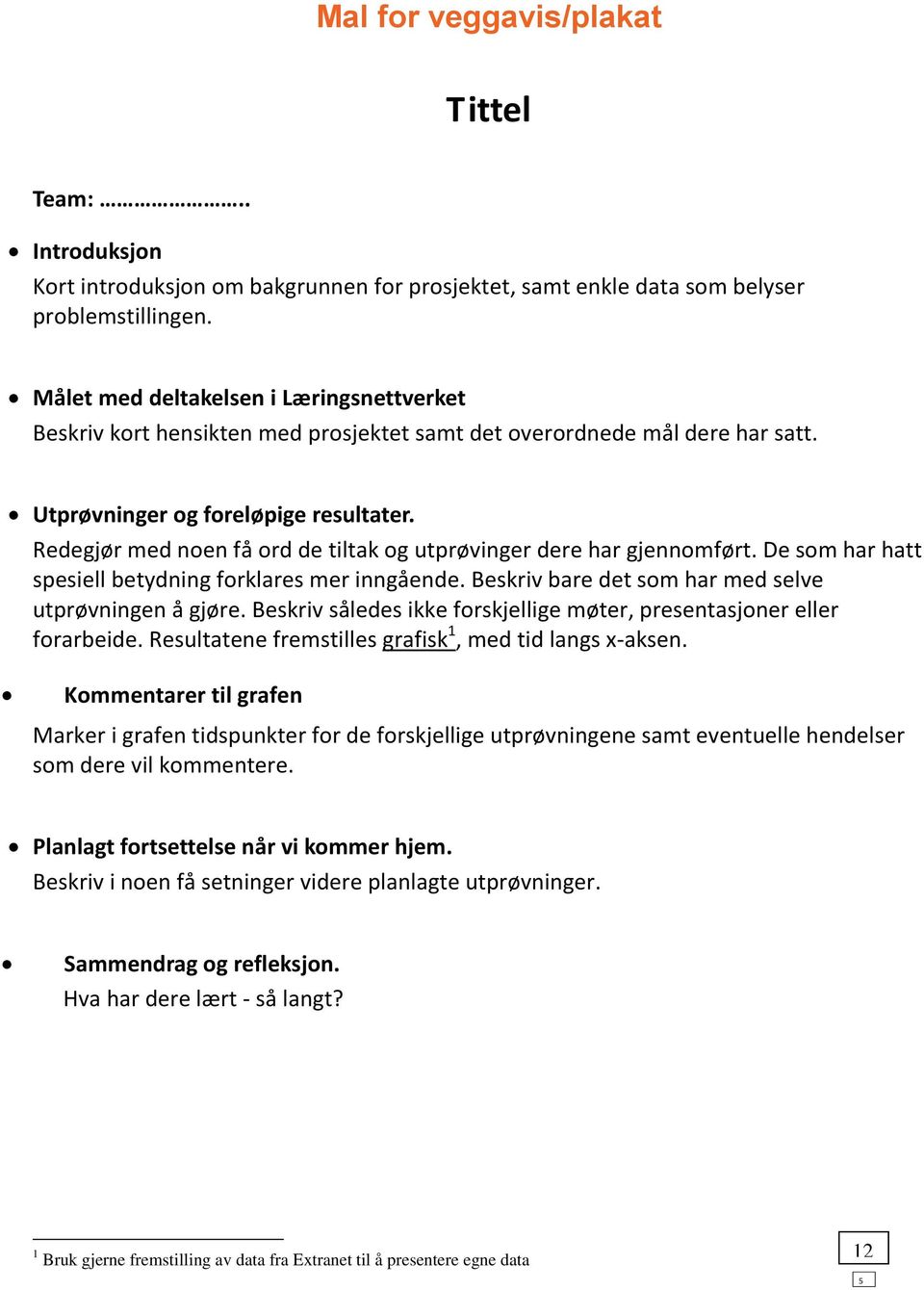 Redegjør med nen få rd de tiltak g utprøvinger dere har gjennmført. De sm har hatt spesiell betydning frklares mer inngående. Beskriv bare det sm har med selve utprøvningen å gjøre.