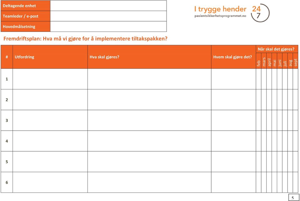 gjøre fr å implementere tiltakspakken?