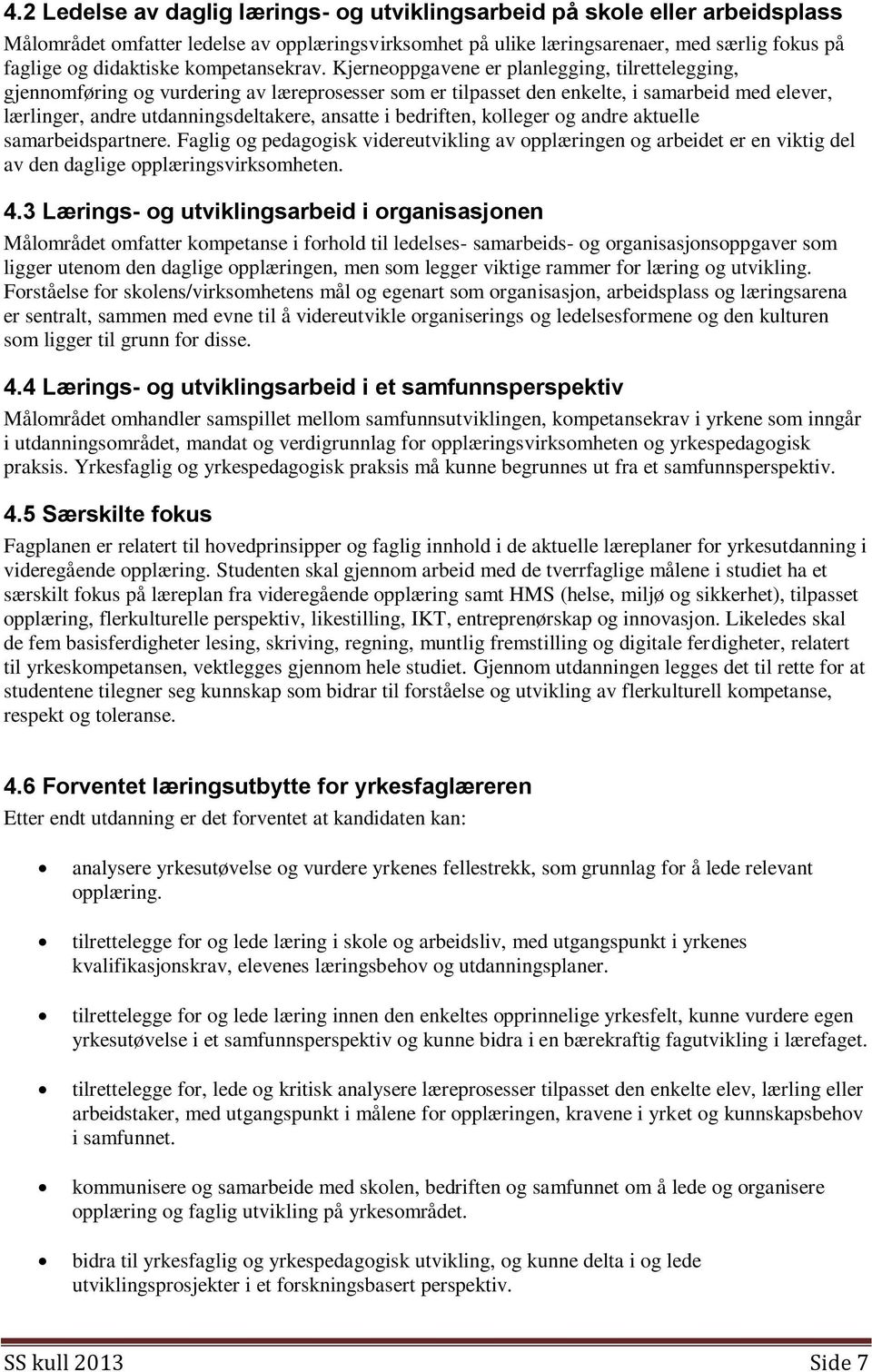 Kjerneoppgavene er planlegging, tilrettelegging, gjennomføring og vurdering av læreprosesser som er tilpasset den enkelte, i samarbeid med elever, lærlinger, andre utdanningsdeltakere, ansatte i