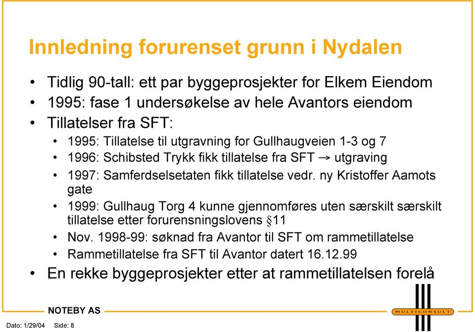 vedr. ny Kristoffer Aamots gate 1999: Gullhaug Torg 4 kunne gjennomføres uten særskilt særskilt tillatelse etter forurensningslovens 11 Nov.