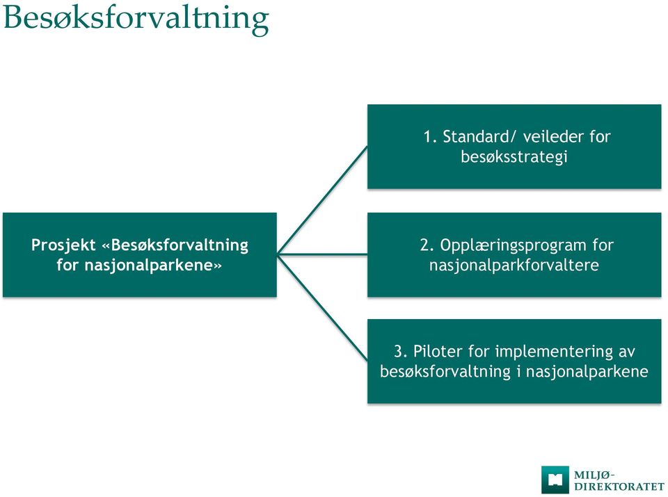 «Besøksforvaltning for nasjonalparkene» 2.