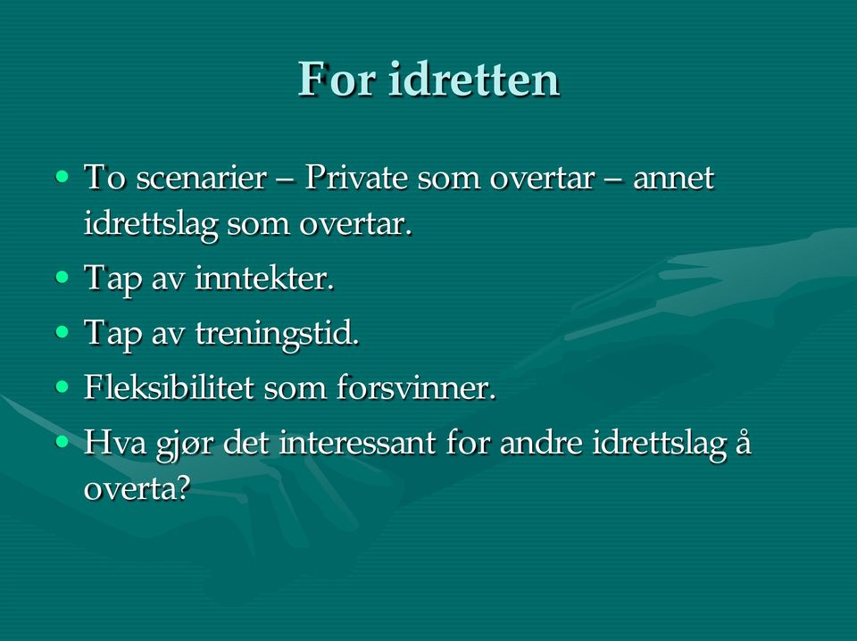 Tap av treningstid. Fleksibilitet som forsvinner.