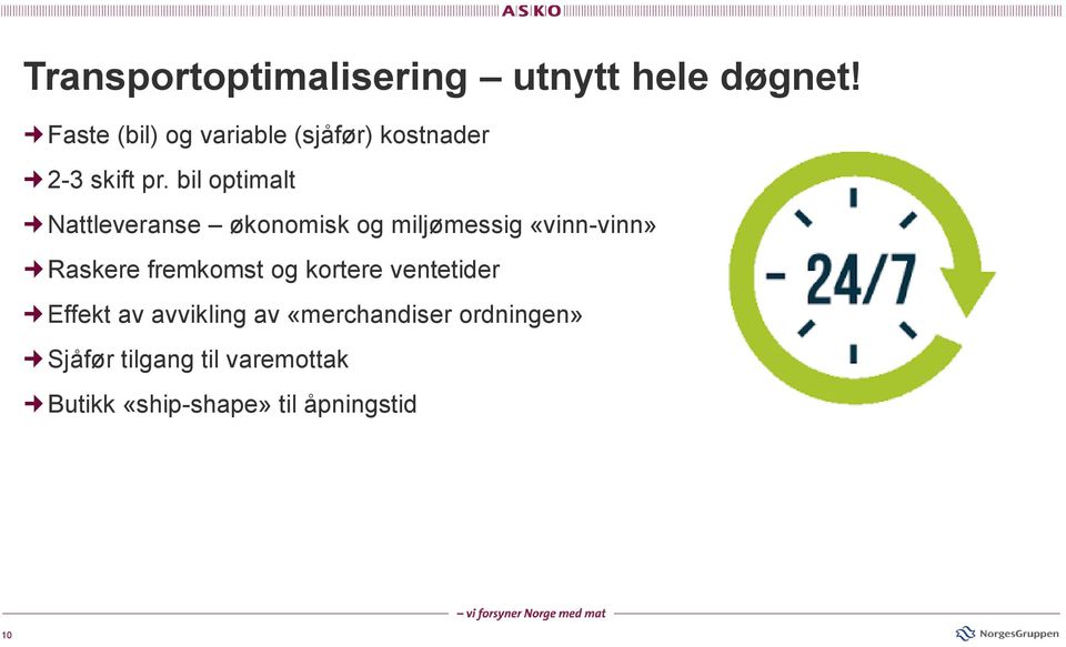 bil optimalt Nattleveranse økonomisk og miljømessig «vinn-vinn» Raskere