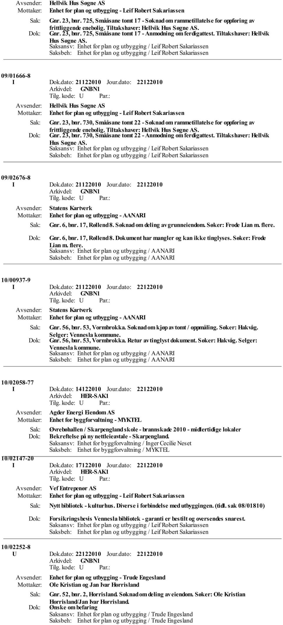 dato: Hellvik Hus Søgne AS Enhet for plan og utbygging - Leif Robert Sakariassen Gnr. 23, bnr. 730, Smååsane tomt 22 - Søknad om rammetillatelse for oppføring av frittliggende enebolig.