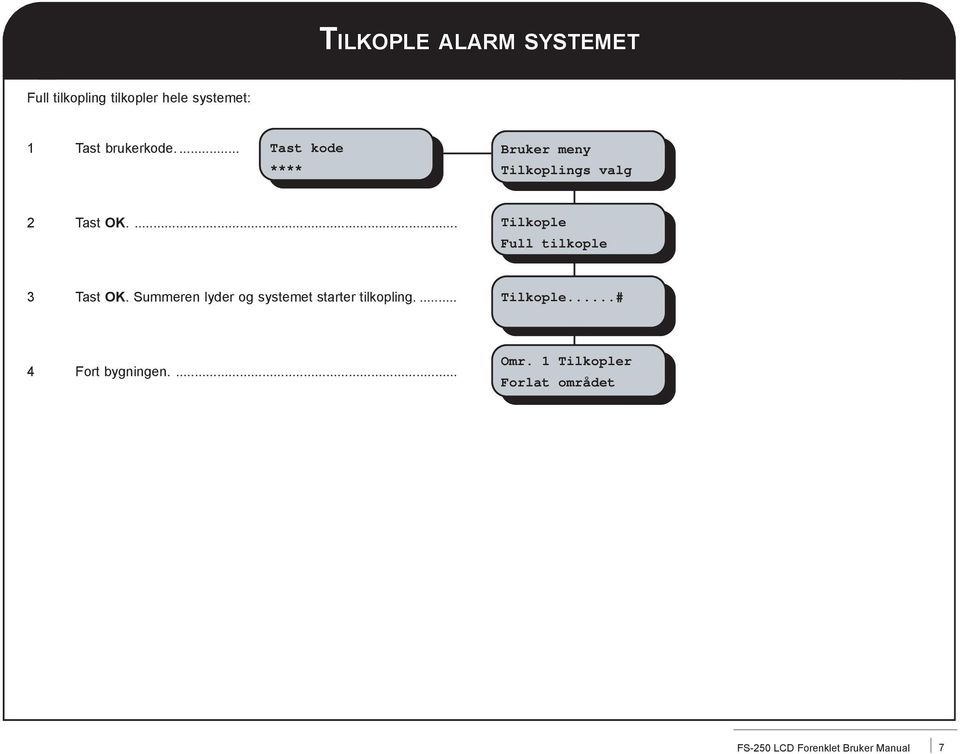 Summeren lyder og systemet starter tilkopling.... Tilkople.