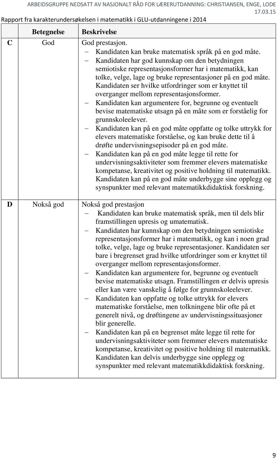 Kandidaten ser hvilke utfordringer som er knyttet til overganger mellom representasjonsformer.