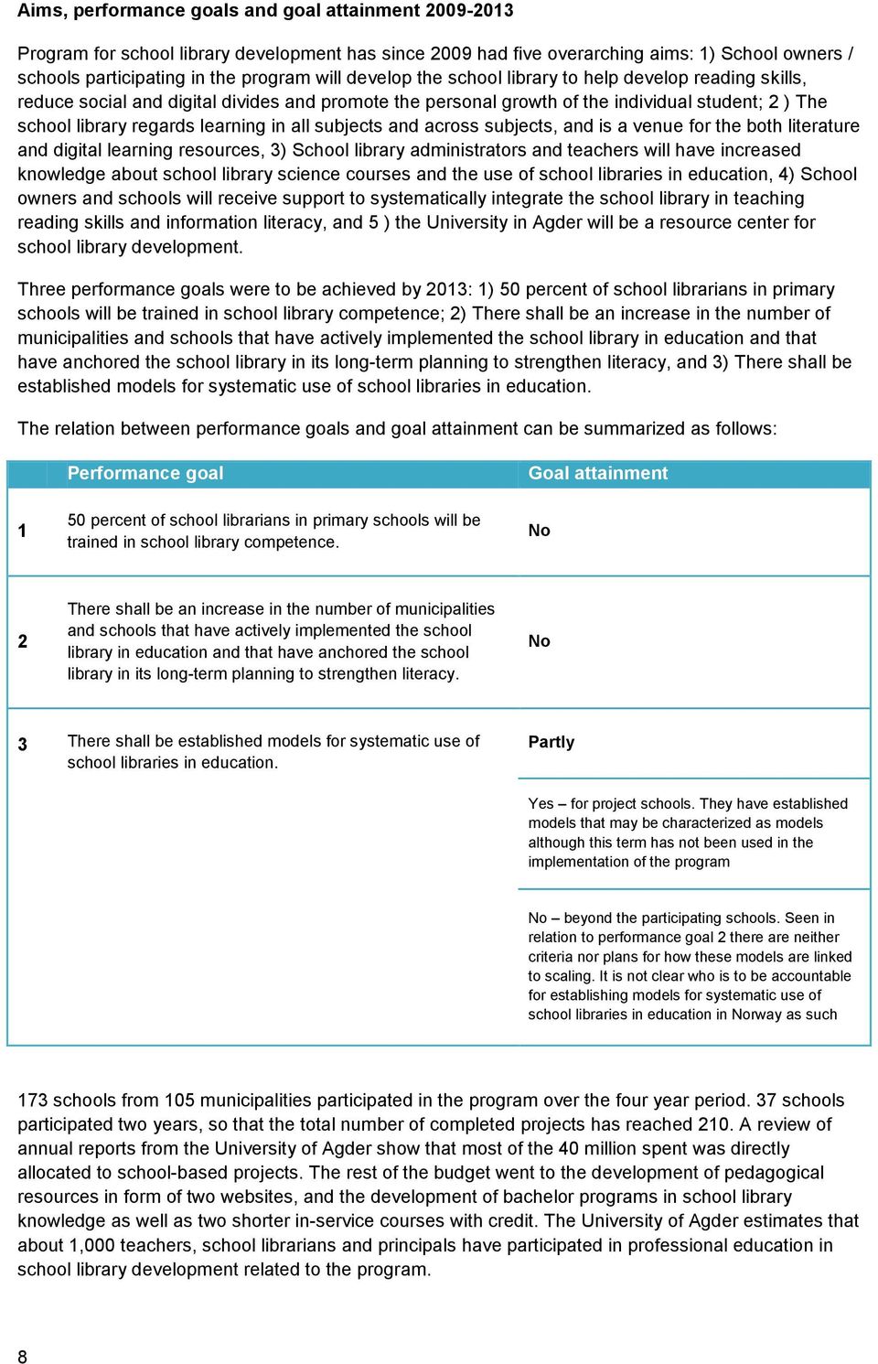 subjects and across subjects, and is a venue for the both literature and digital learning resources, 3) School library administrators and teachers will have increased knowledge about school library