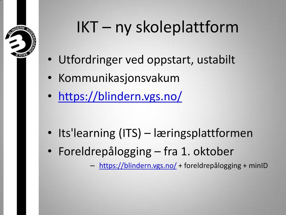 no/ Its'learning (ITS) læringsplattformen