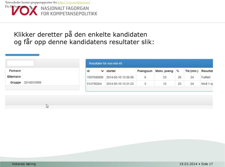 no/ Da får hun opp: Klikker deretter på den