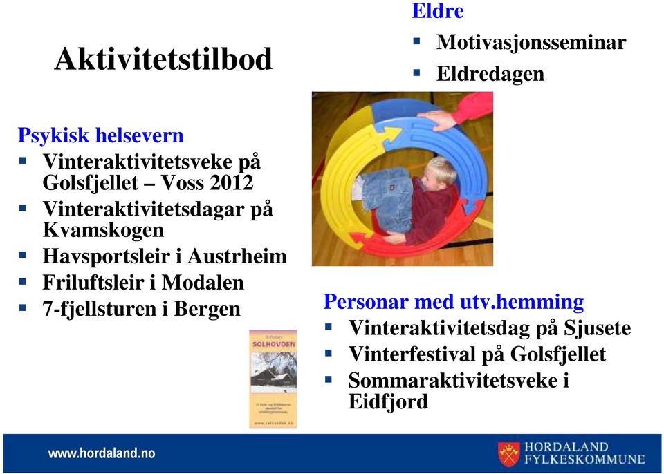 Havsportsleir i Austrheim Friluftsleir i Modalen 7-fjellsturen i Bergen Personar med