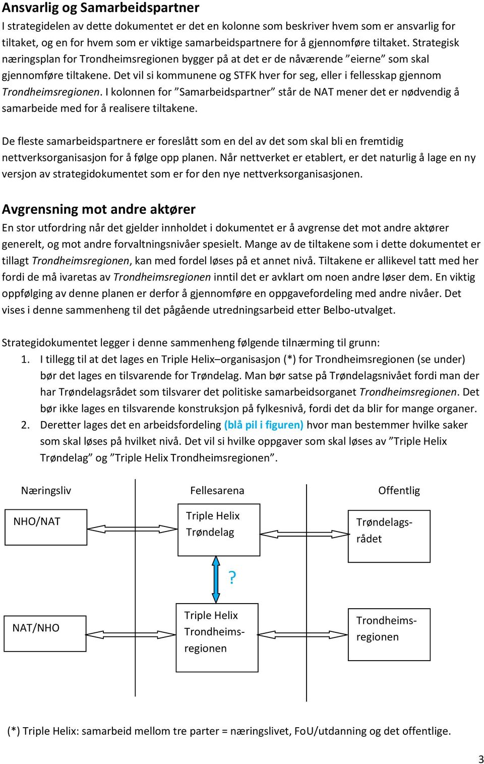 I kolonnen for Samarbeidspartner står de mener det er nødvendig å samarbeide med for å realisere tiltakene.