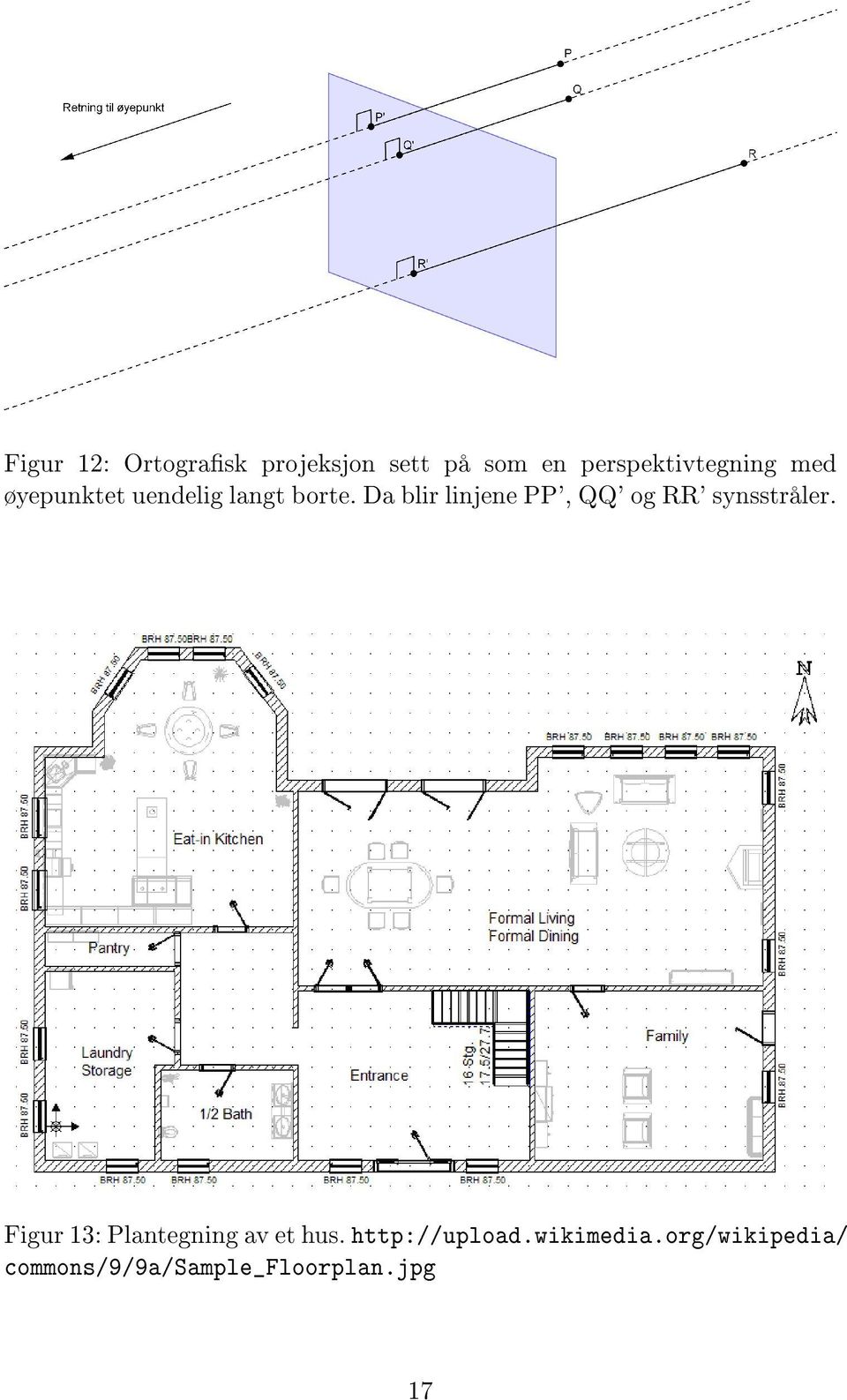 Da blir linjene PP', QQ' og RR' synsstråler.