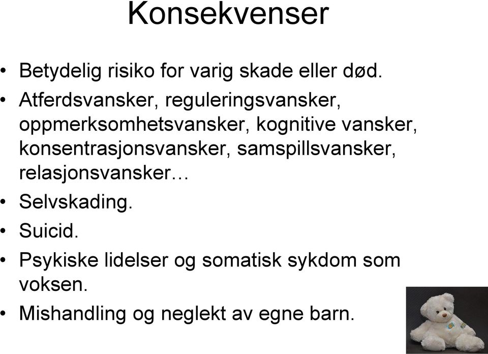 vansker, konsentrasjonsvansker, samspillsvansker, relasjonsvansker