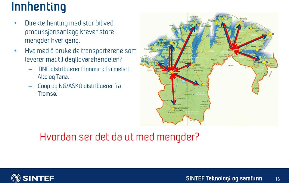 Hva med å bruke de transportørene som leverer mat til dagligvarehandelen?