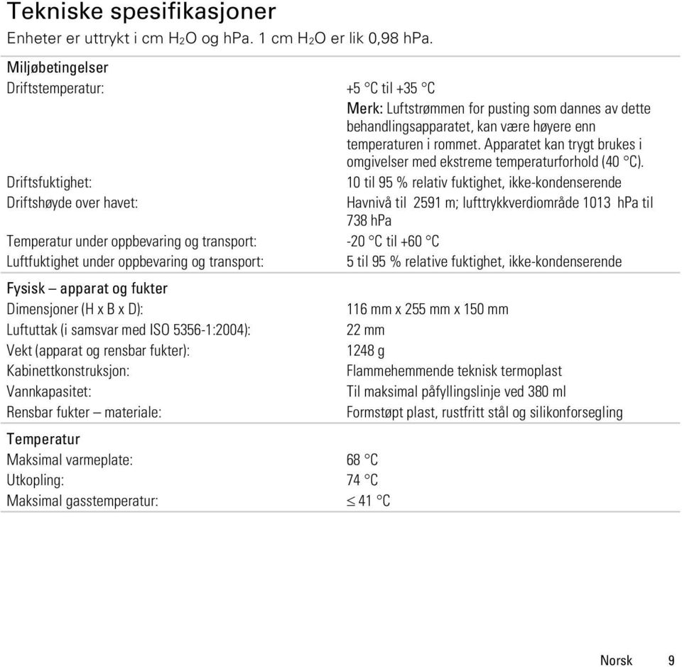 Apparatet kan trygt brukes i omgivelser med ekstreme temperaturforhold (40 C).