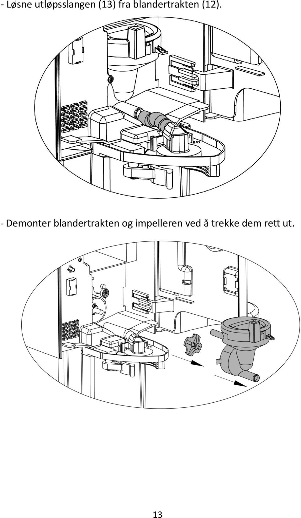 - Demonter blandertrakten og