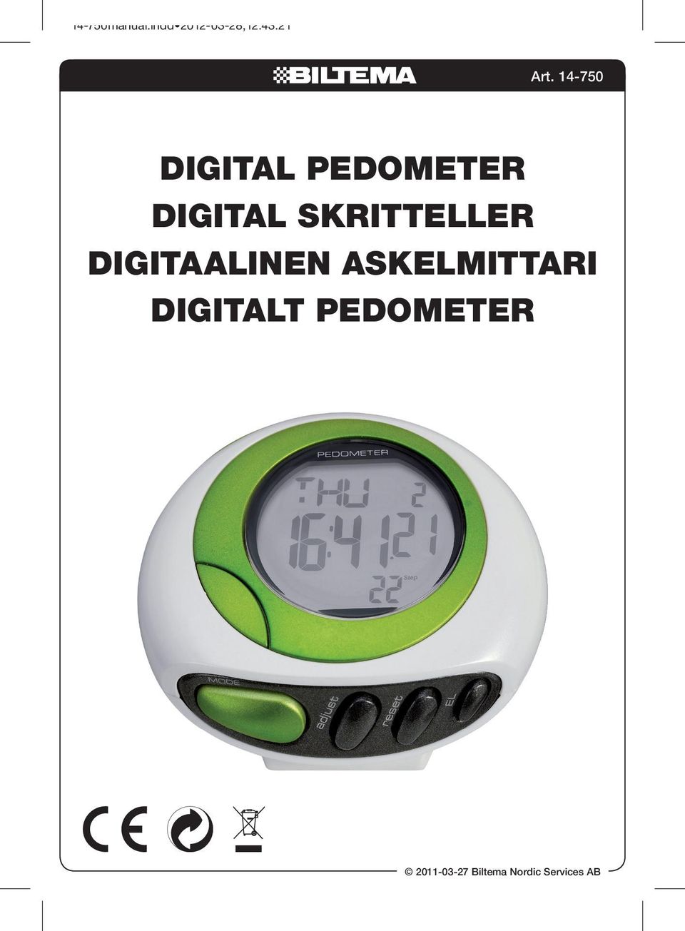 14-750 Digital pedometer Digital