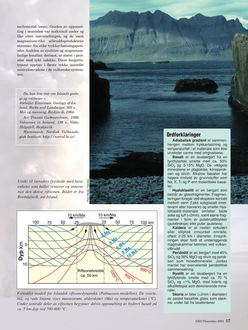 Du kan lese mer om Islands geologi og vulkaner i: >orleifur Einarsson: Geology of Iceland. Rocks and Landscape. 309 s., Mál og menning. Reykjavík, 1994.