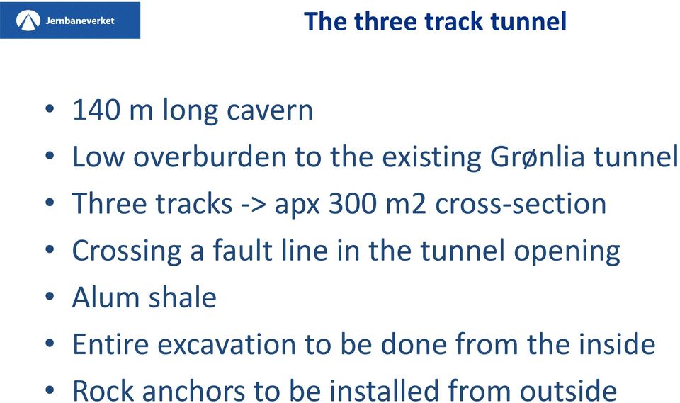 Crossing a fault line in the tunnel opening Alum shale Entire