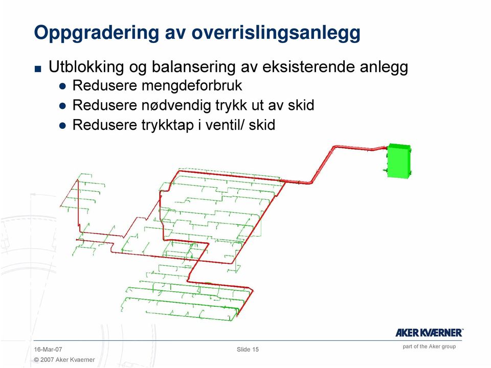 mengdeforbruk Redusere nødvendig trykk ut av