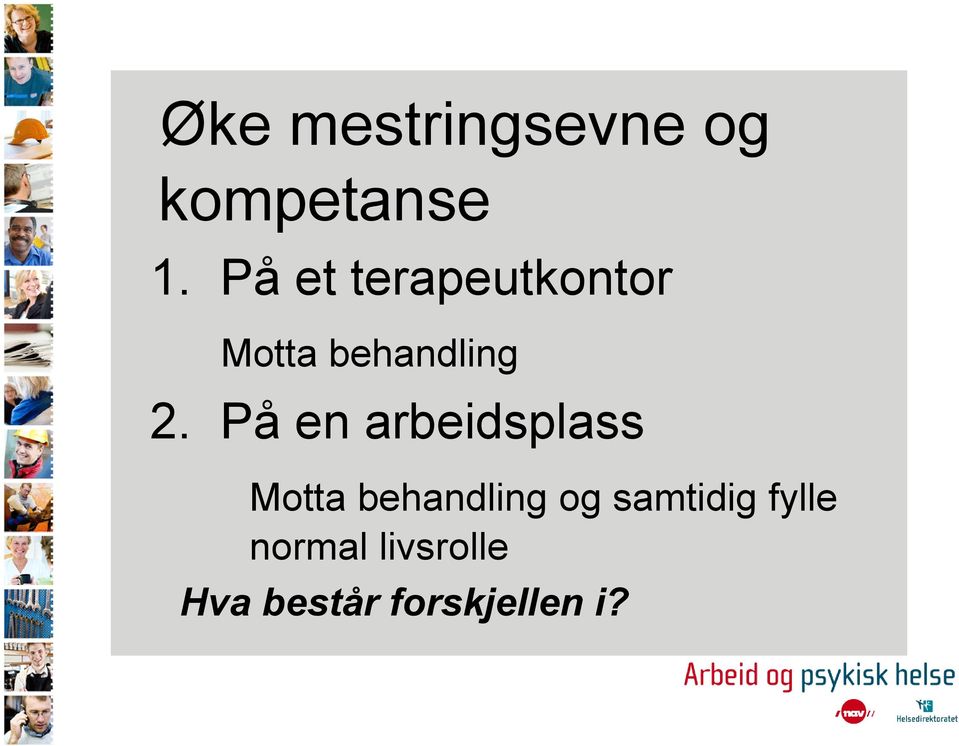 På en arbeidsplass Motta behandling og