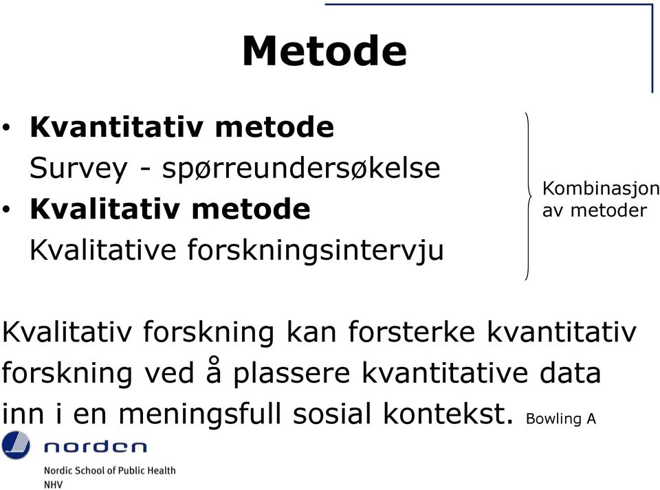 Kvalitativ forskning kan forsterke kvantitativ forskning ved å