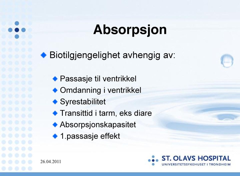 ventrikkel Syrestabilitet Transittid i