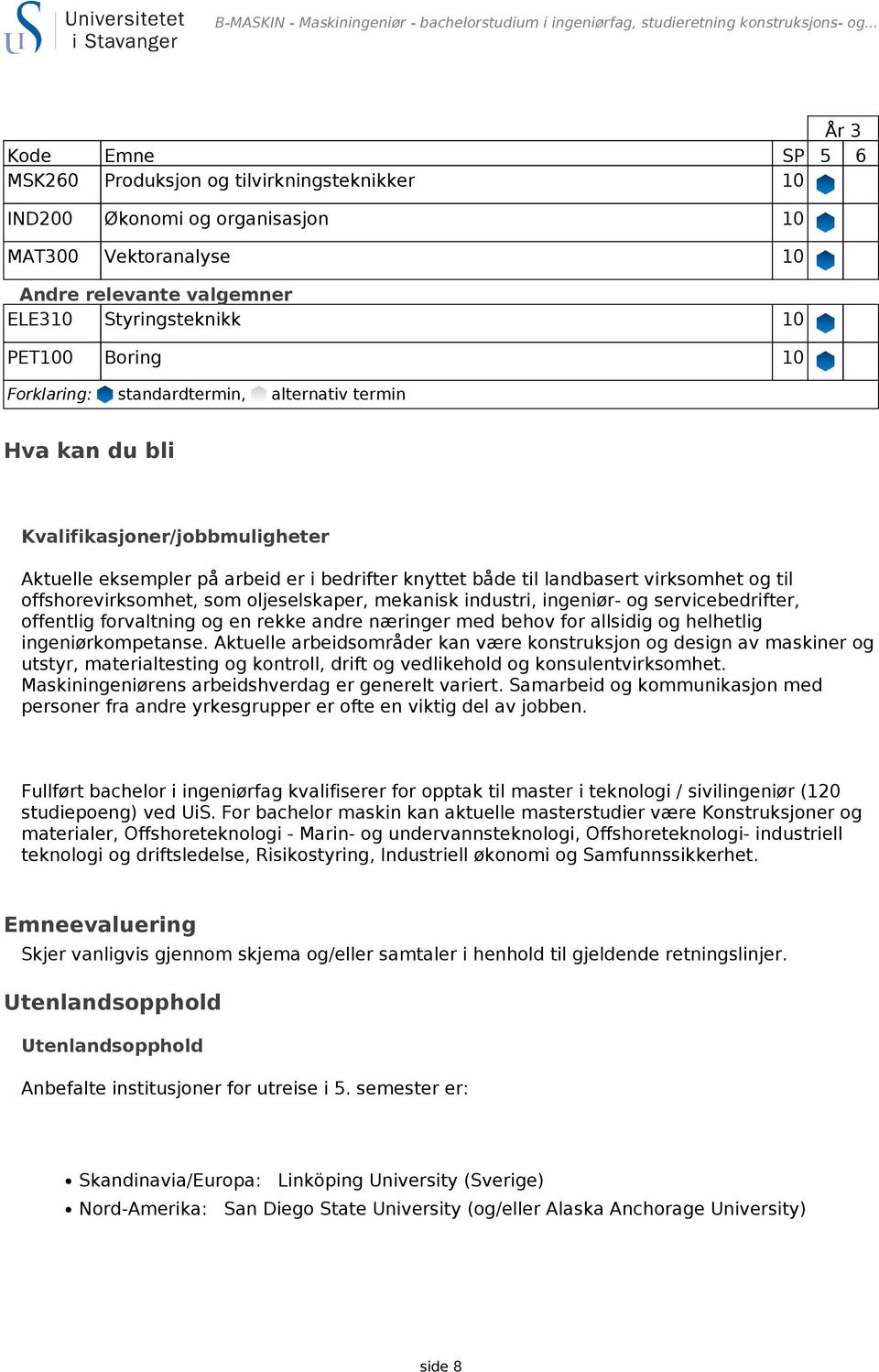 Hva kan du bli Kvalifikasjoner/jobbmuligheter Aktuelle eksempler på arbeid er i bedrifter knyttet både til landbasert virksomhet og til offshorevirksomhet, som oljeselskaper, mekanisk industri,