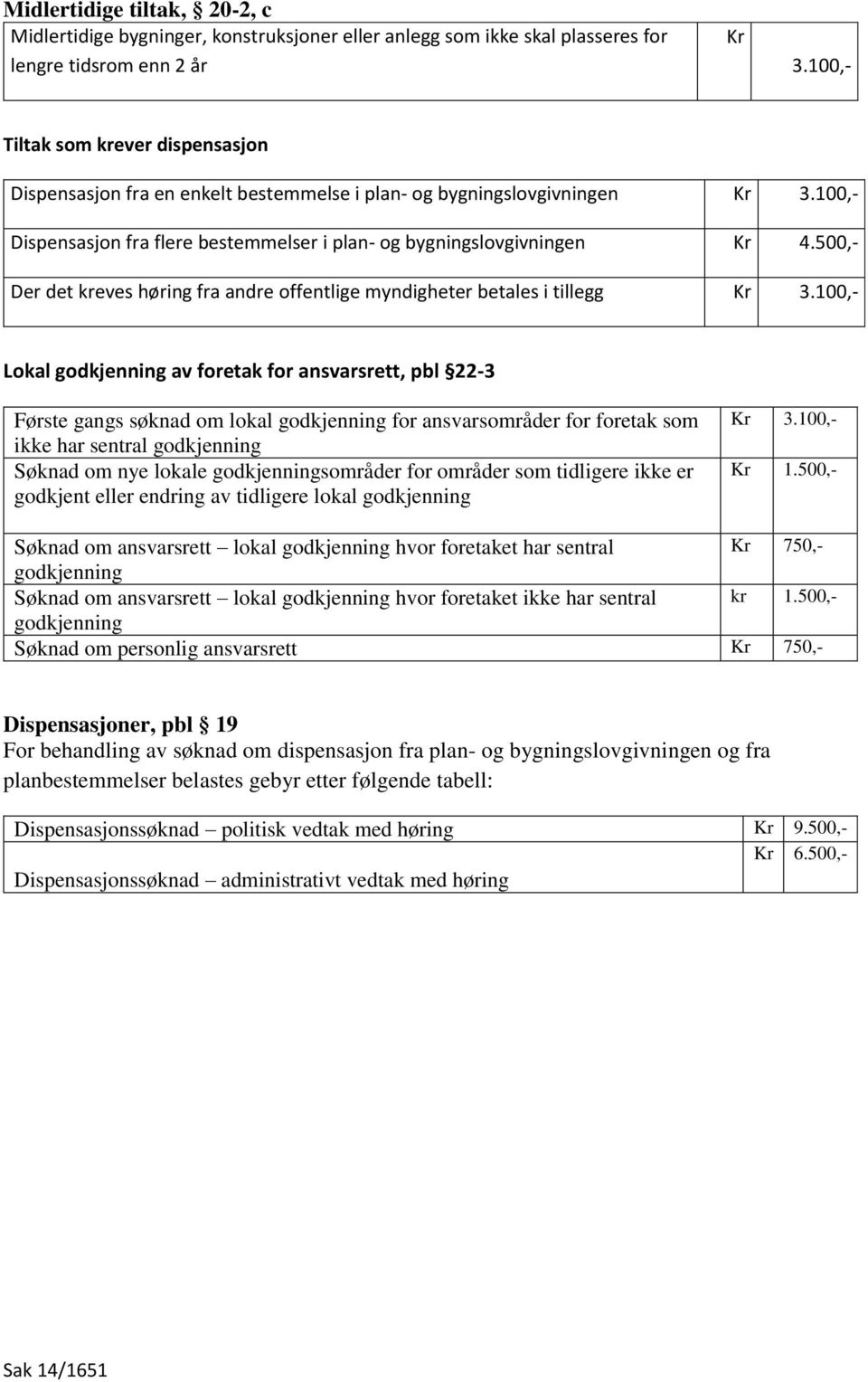 500,- Der det kreves høring fra andre offentlige myndigheter betales i tillegg Lokal godkjenning av foretak for ansvarsrett, pbl 22-3 Første gangs søknad om lokal godkjenning for ansvarsområder for